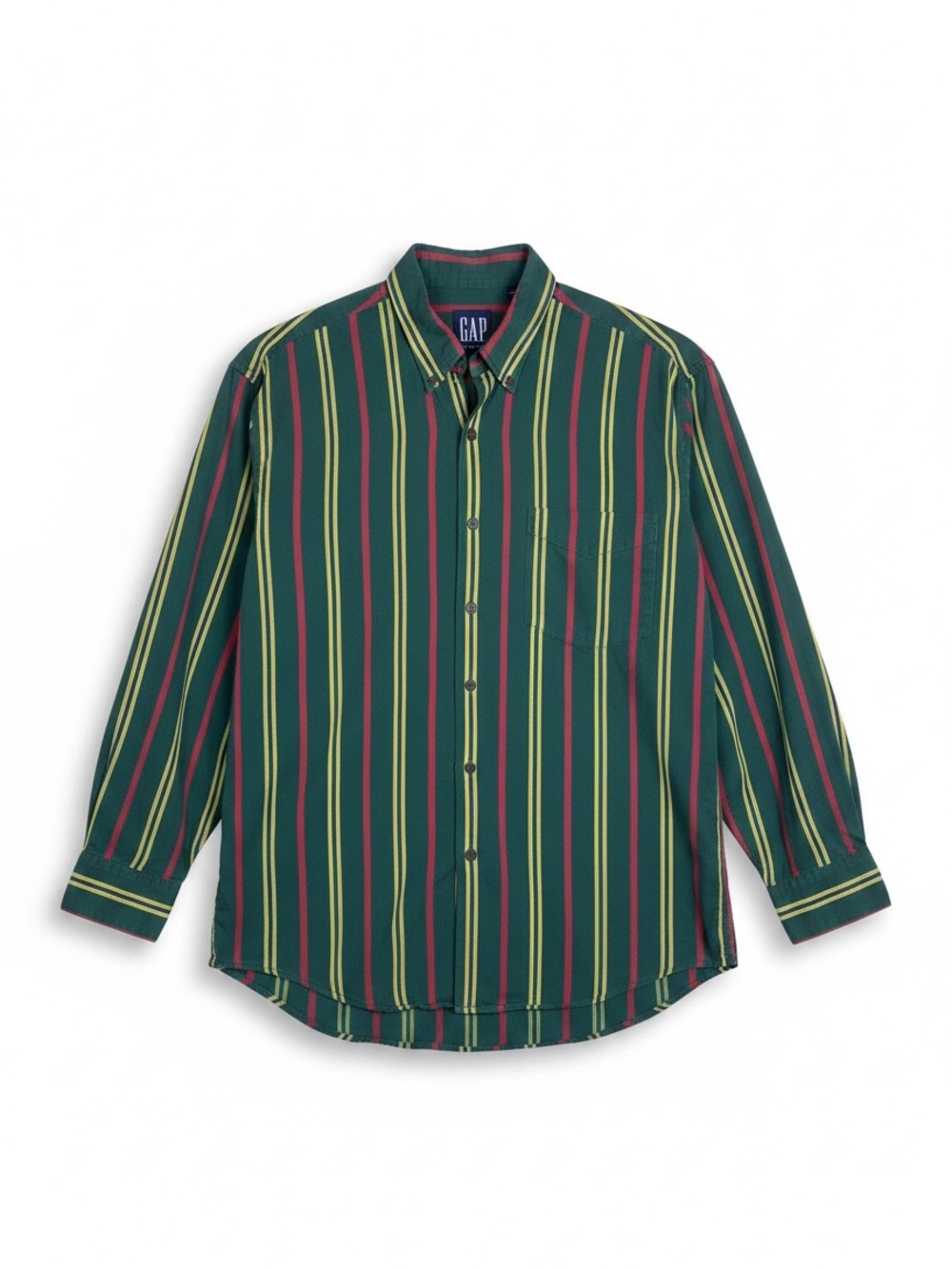 Vintage GAP Blue Tag Striped Button-Down Shirt Men’s Medium